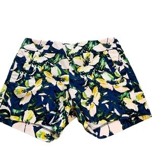 NWT J Crew Factory Stretch Blue Floral Shorts Size 2